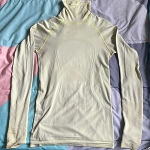 Yellow lululemon running shirt